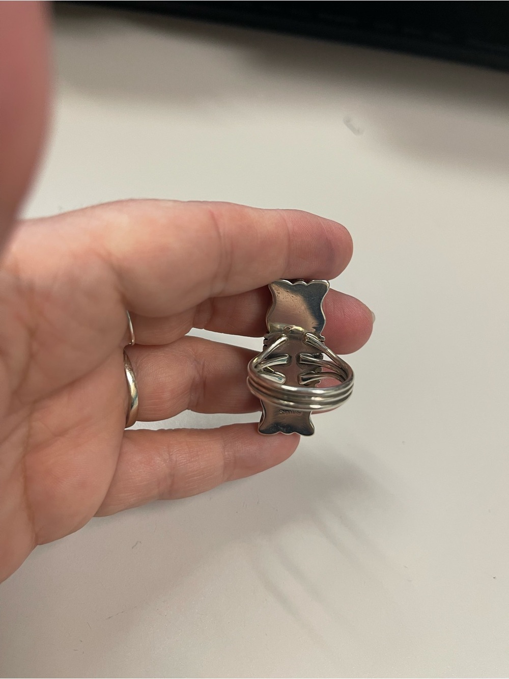Native American Sterling Silver ring size 10 stamped LL and sterling - Picture 12 of 16